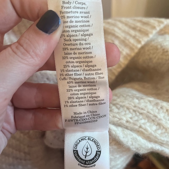 Everlane Fisherman cardigan in cloud- heathered oat sz M NWOT - Picture 3 of 6